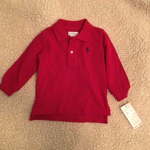 Ralph Lauren Red Long Sleeve Polo 9m